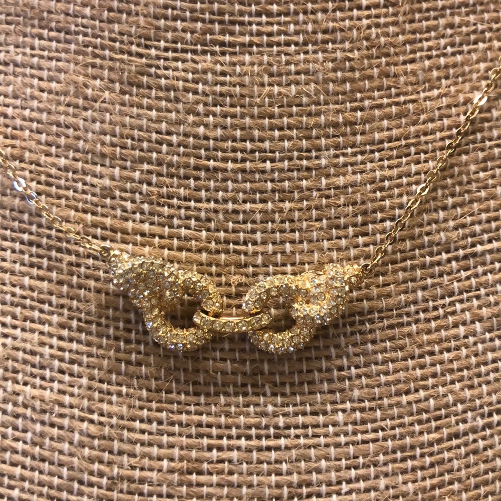 NWOT Swarovski Nautical Rope Knot Necklace Gold